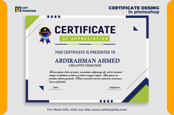 Elegant Certificate Design Template (PSD)